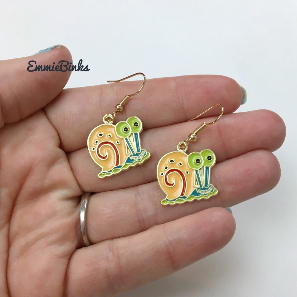 💥3for$28  New SpongeBob SquarePants Gary The Snail Cartoon Enamel Drop Earrings